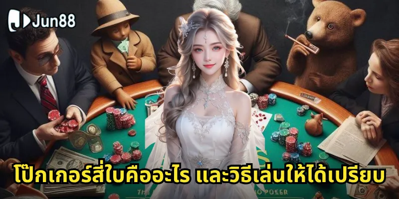 โป๊กเกอร์สี่ใบ Jun88 - ท้าทายสติปัญญากับเกมไพ่สุดคลาสสิก 1 โป๊กเกอร์สี่ใบคืออะไร และวิธีเล่นให้ได้เปรียบ